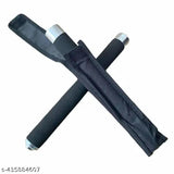 Black/Silver foldable stick with comfortable grip, nylon bag cover for discreet self-defense and security tool