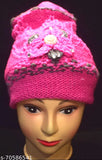 Woolen self-design cap, fancy designer hat for women and girls, India origin