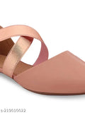Synthetic pink bellies, comfortable slip-on ballerinas for women by Stylestry, Made in India