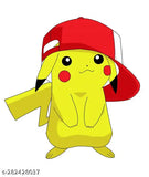 Pikachu printed polyester t-shirt for men and boys, vibrant character on short sleeves
