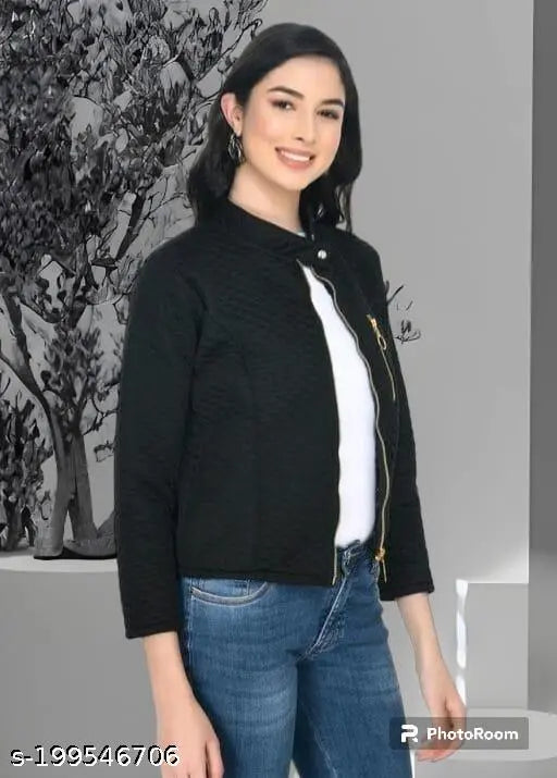 White Elastodiene long-sleeved jacket, premium quality SAS Fashion solid design on mannequin (India)