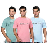 Multicolor round neck cotton half sleeve t-shirt set (3pc), versatile, comfortable, durable, easy care, casual wear, mixed and matched outfits