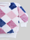 Wool colorblocked sweaterpant set for toddlers, soft & fancy on display rack