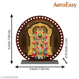Tirupati Balaji acrylic figurine, multicolor religious idol for car dashboard or home decor. Perfect size for desk or office, ideal spiritual gift item