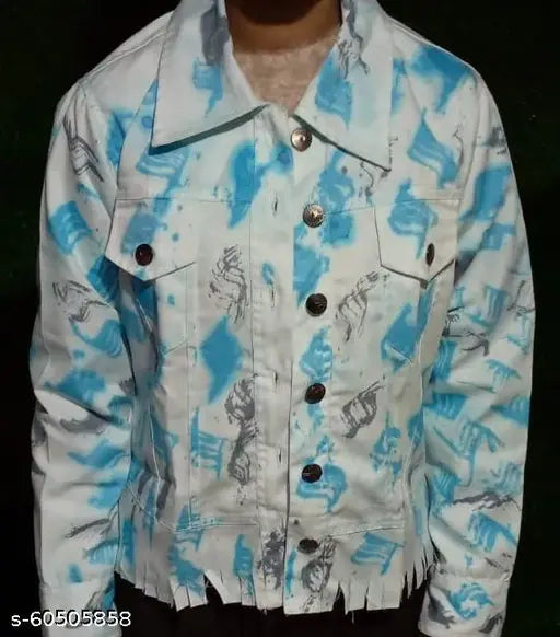 Cotton blend tie dye jacket, fashionable and stylish, women's casual wear, dyed in vibrant patterns (S: bust 34in, length 18in)