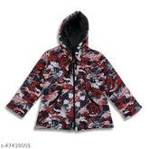 Cotton printed net long sleeve jackets for girls, stylish princess design with open zipper and full sleeves, size range from 9-12 months to 7-8 years