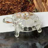 Clear glass Crystal Tortoise showpiece for luck, success, prosperity, and wish fulfillment - Indian Feng Shui decor