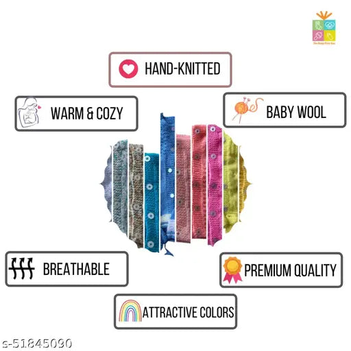 Handwoven wool half sleeves sweaters for newborn baby girl (2-pack), solid pattern, comfortable and soft, front open design, suitable for cold weather, size 0-3 months, made in India