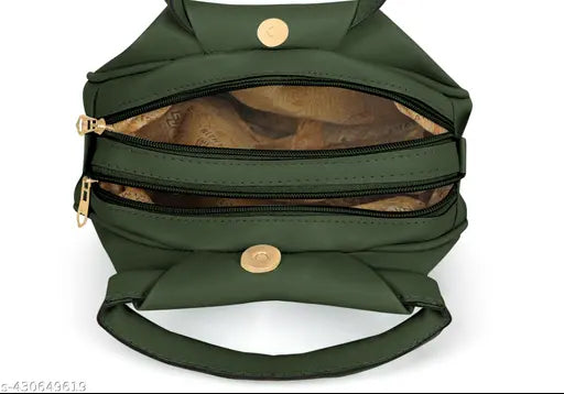 Sparkling pink canvas & leather sling bag with golden chain, 3 compartments, quilted pattern, free size (9x4x9in) - ideal for women's casual outings