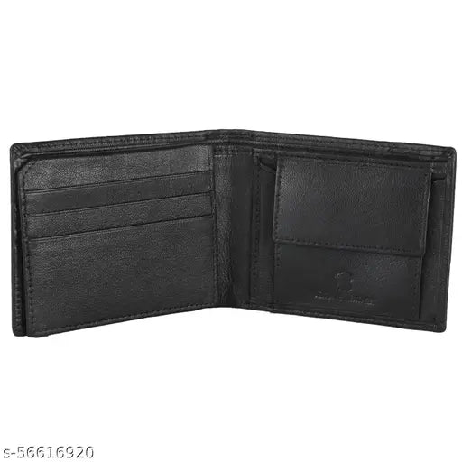 Genuine high-quality leather men's wallet, solid buffalo leather with RFID protection, free size (14cm x 12cm)