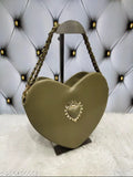 Heart PU sling bag - Applique Net pattern, single compartment for multi-purpose use, free size (8x4x10in)