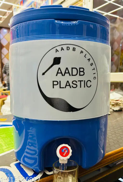 Blue plastic unbreakable water camper, durable 20-liter container for outdoor camping and travel