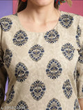 Crepe kurta bottom pant set for women, printed Indian crepe fabric, short sleeves, single size available