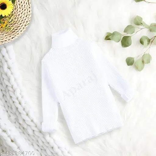 Woolen high neck sweater for babies (0-5 years), solid pattern, winter wear from India