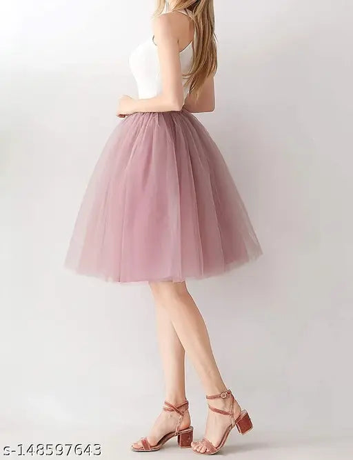 Fashion net knee-length skirt, one size fits all, dance or party wear, hand washable