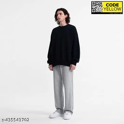 Grey Cotton Blend Rich Fit Track Pants - Men's & Women's, comfortable & breathable athleisure wear