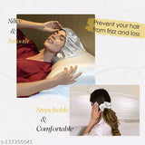 Grey satin silk hair bonnet cap & 3 premium scrunchies for curly hair, self-design skull cap with adjustable fit for comfortable wear