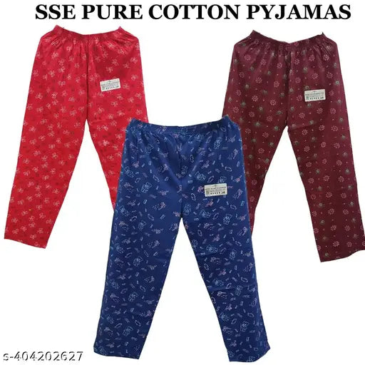 Marron, red, blue women's cotton printed lounge wear track pant, premium quality soft cotton pyjama