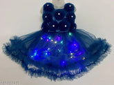 Embellished net lighting frock, sleeveless infant clothing from India