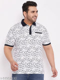 Wild West all-over printed cotton white plus size T-shirt for men, stylish and trendy round neck design