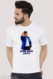 Puneeth Blue Polyester Printed Short-Sleeve T-shirt, Indian pop culture design on display