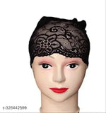 Modern lycra hijab cap set, pack of 8 in self-design pattern, suitable for head wraps, origin India