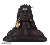 Black 3-inch Adiyogi Shiva idol statue for home decor and car dashboard - polyresin figurine of Mahadev/Shankara