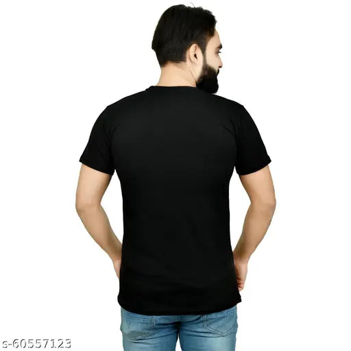 Solid cotton round neck polyester t-shirt, lightweight and comfortable for men