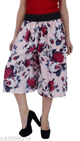 Crepe net culotte, Indian-made women's bottom wear for easy maintenance and style