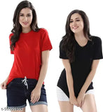 Deepmayra round neck print cotton blend t-shirt, solid pattern for S, M, L, XL sizes