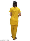 Matelco women's cotton pyjamas, printed nightsuits with one side pocket, hip-length tops and straight-leg bottoms, available in multiple sizes for comfort and versatile wear