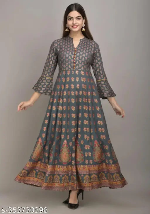 Rayon three-quarter sleeve kurti, Zari woven combo, Indian craftsmanship for vibrant fashion