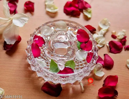 Crystal Feng Shui turtle showpiece, 12.5cm x 3cm x 12.5cm, India-origin Vastu gift for career and good luck