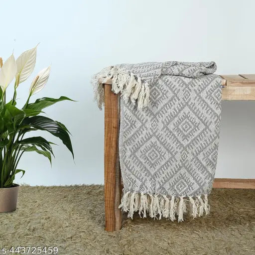 Lavender 100% cotton, soft & plush single-layer throw blanket ideal for couch, bed, or sofa chair (50x60 inches)