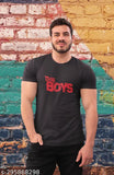 Stylish cotton T-shirt for men by THE BOYS, printed pattern on short sleeves, M - XXL sizes, made in India
