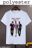 Printed net short-sleeve walking shirt by Prabhas, polyester fabric, size S (36in chest, 34in length)