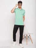 UNIBERRY men's cotton blend half sleeve printed polo t-shirt, vibrant design, sizes L-XXXXL