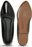 Unique patent leather women's casual belles, solid design in multiple sizes (IND-4 to IND-8), India origin