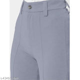 Solid crepe, soft and comfortable Urbane fashion trousers for women. Pack of 2, trendy straight design. Made in India