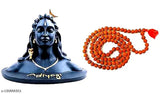 Resin Adi Shankara SLON-M Adiyogi statue with Rudraksha Mala for car dashboards, Indian home and office gifting