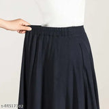 Cotton blend solid western flared skirt for women, featuring a flattering fit and versatile style