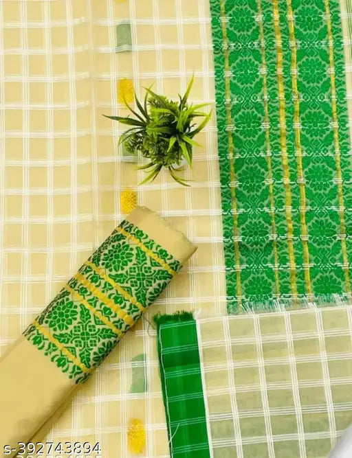 Assamese chiffon kacha pat mekhla sador with art silk blouse, woven design and jacquard net, pack of 2 (Indian traditional attire)