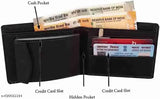 Black PU leather men's wallet, 8 card slots, 2 compartments, durable and elegant design - Made in India