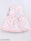 Cotton Snuggly Monkey checks print sleeveless frock with lace, perfect for 6-18 month babies in India