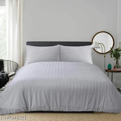 ElegantHomes striped cotton blend double queen bedsheets, 300 thread count, modern home interiors, summer season