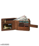 Genuine leather men's wallet in tan color with 13 card slots, stylish and RFID-protected accessory made in India