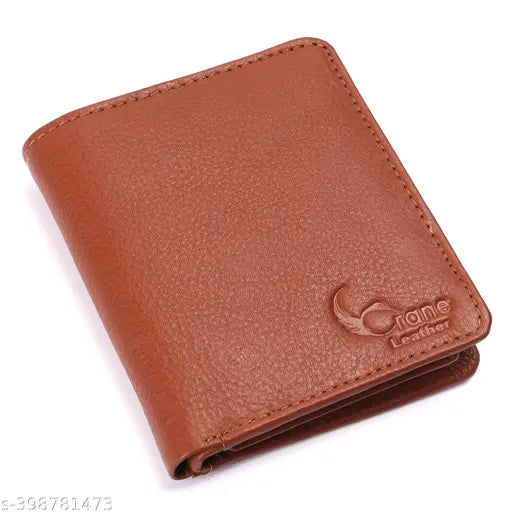Brown leather men's RFID blocking wallet, high-quality soft genuine leather with 3 compartments, perfect for everyday essentials and gift-boxed