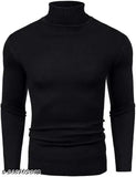 Winter Wear High Neck Cotton Blend Sweatshirt - Solid, long sleeve, turtle neck thermal t-shirt for cold weather layering (India)