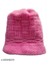 Striped wool winter beanie with fur lining for women & girls, ideal gift for holidays or sports