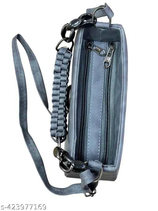 PU printed net tote bag, 2 compartments, free size - premium women's sling purse for travel or party